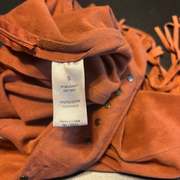 Idyllwind Fringe Mini Skirt S Brown Suede Look Studded Western Boho Cowgirl - Picture 7 of 7